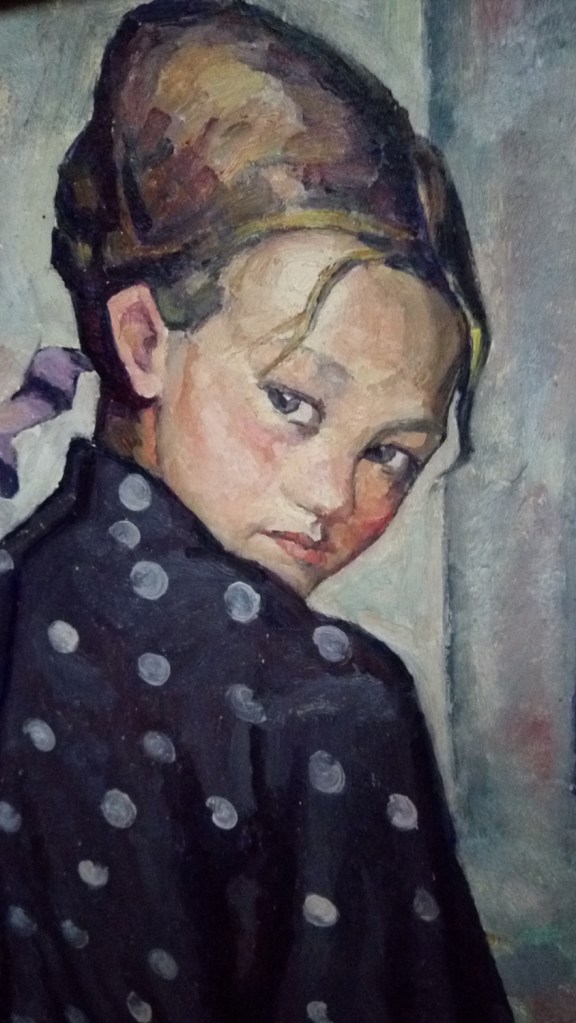 Detail of Portret de fetita (Portret of a Little Girl), by Camil Ressu, Muzeul Zambaccian, Bucuresti
